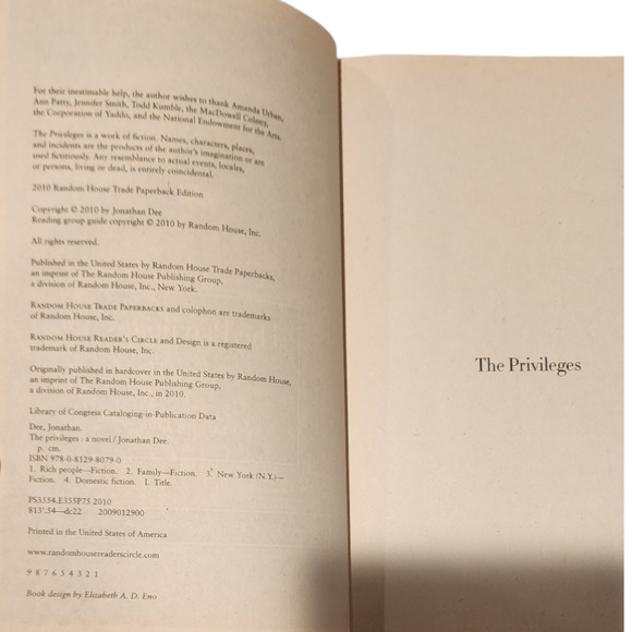 3/$12 The Privileges Johnathan Dee Paperback Book - Picture 5 of 7
